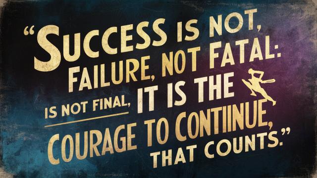Success is not final, failure is not fatal. It is the courage to continue that counts.